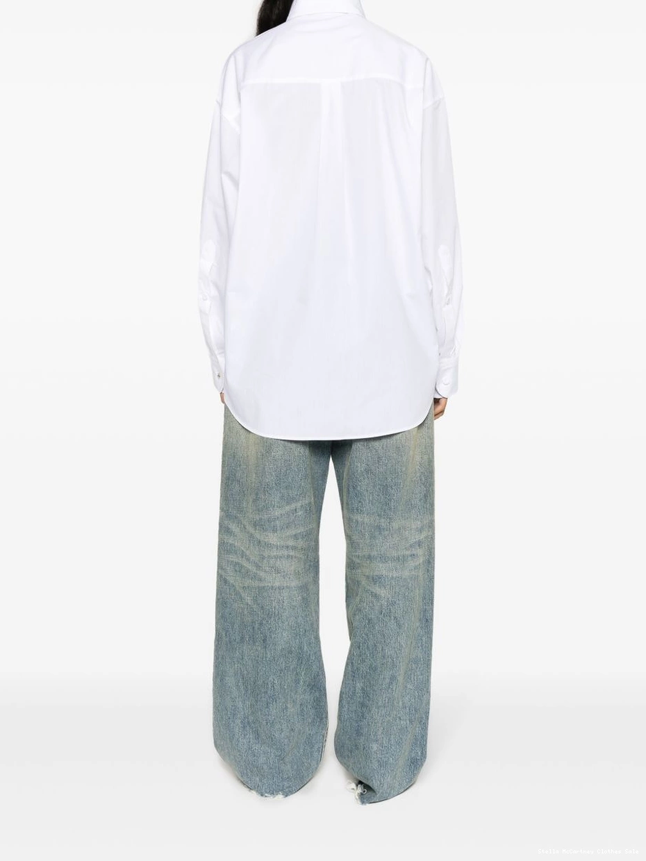 Affordable cotton Women McCartney shirt detailed Stella broderie-anglaise 0805